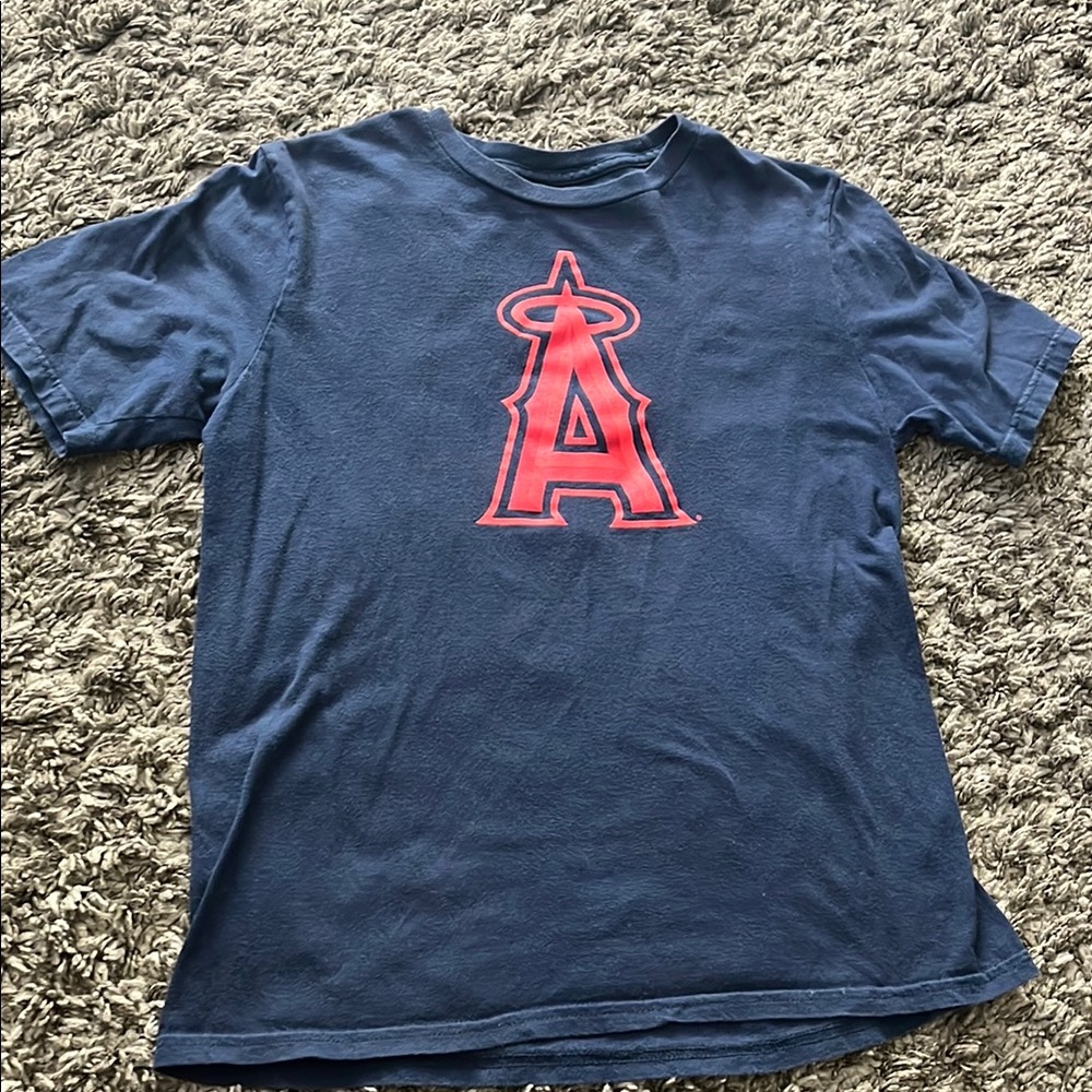 Kids Navy Blue Tee with Red Logo